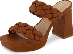 CUSHIONAIRE Women's Aurora braided platform sandal  Memory Foam and Wide Widths Available