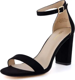 CUSHIONAIRE Women's Bliss one band mid block heel sandal  Memory Foam, Wide Widths Available