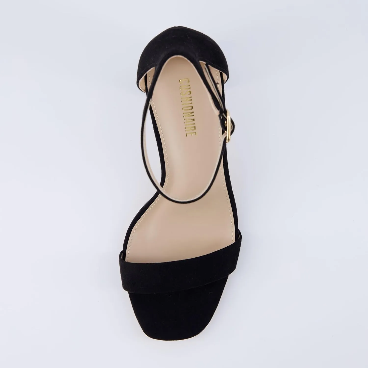 CUSHIONAIRE Women's Bliss one band mid block heel sandal  Memory Foam, Wide Widths Available