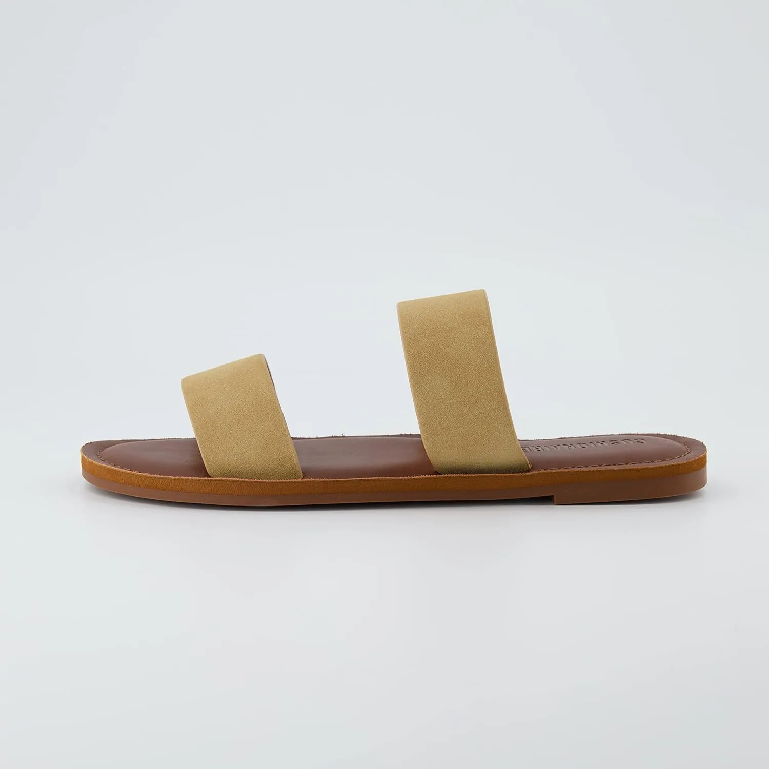 CUSHIONAIRE Women's Calico 2 band slide Sandal with  Comfort Foam