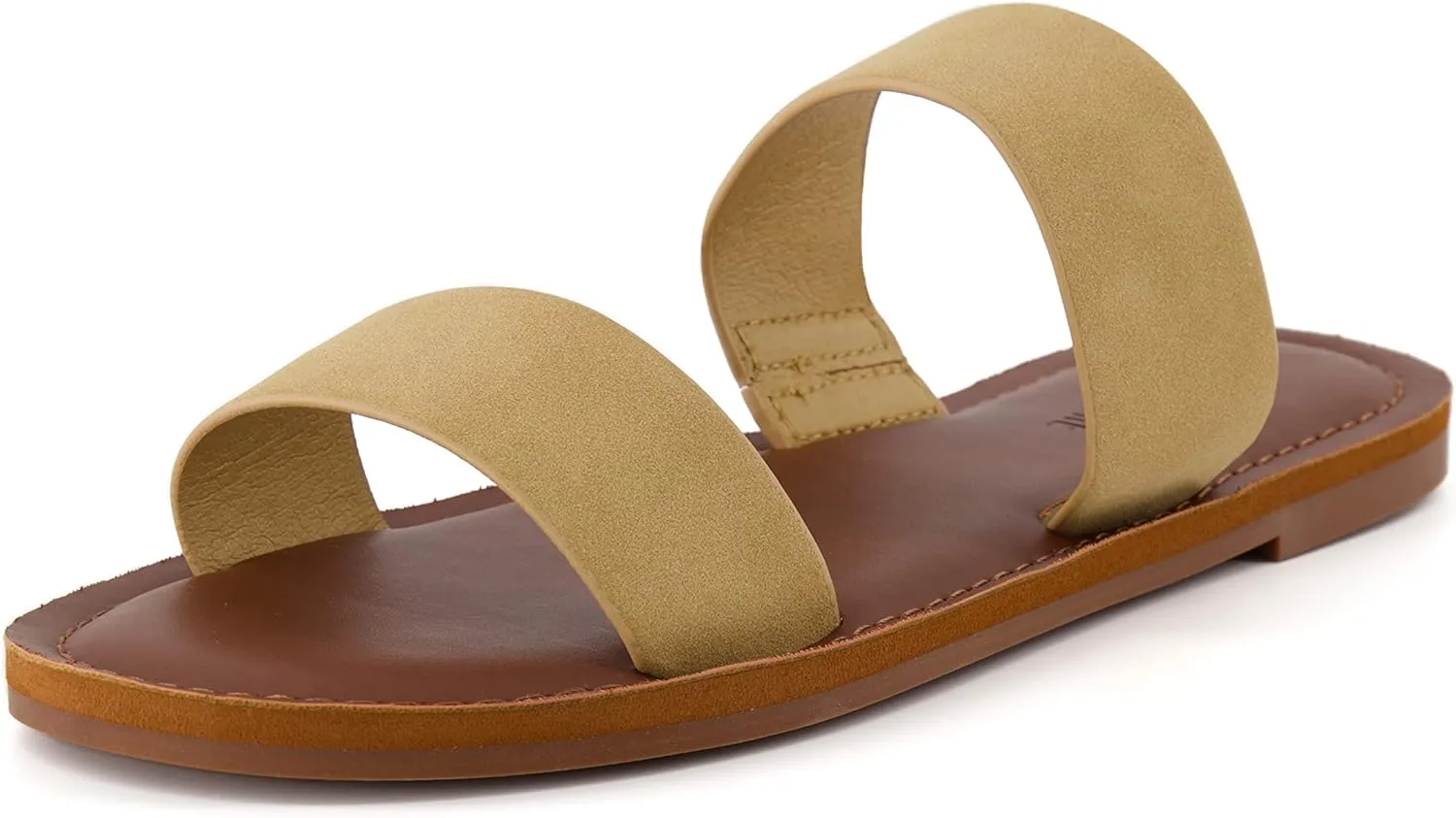 CUSHIONAIRE Women's Calico 2 band slide Sandal with  Comfort Foam
