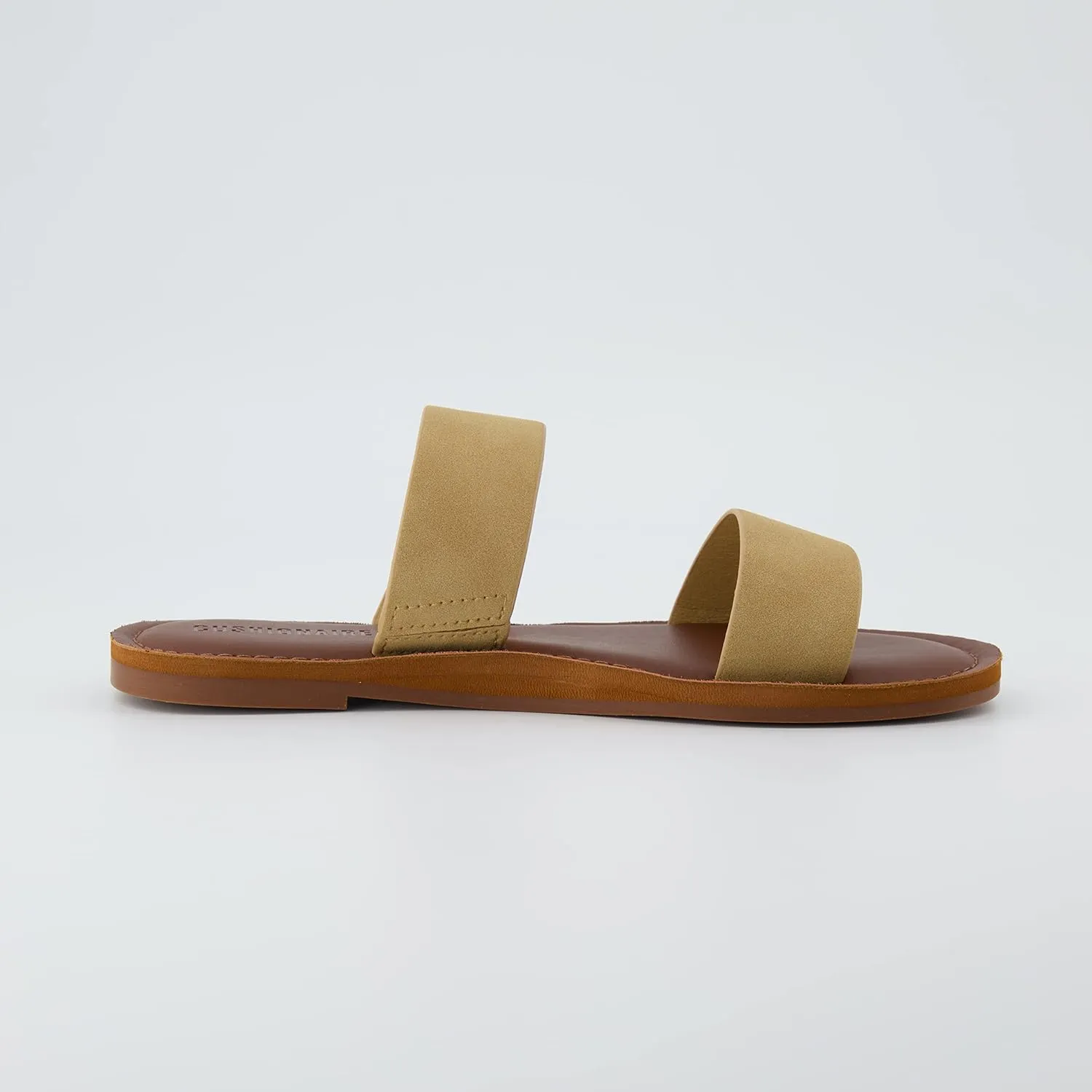 CUSHIONAIRE Women's Calico 2 band slide Sandal with  Comfort Foam
