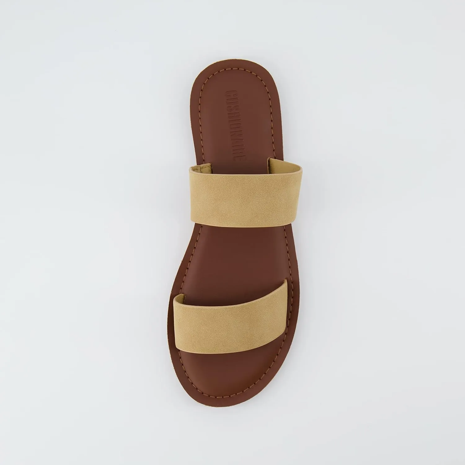 CUSHIONAIRE Women's Calico 2 band slide Sandal with  Comfort Foam