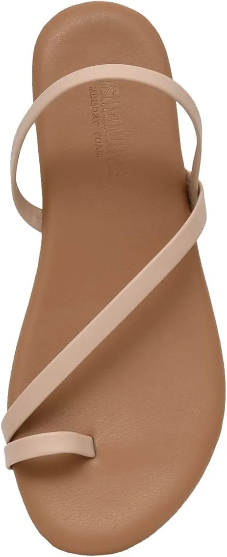 CUSHIONAIRE Women's Catalina toe ring Sandal with Memory Foam