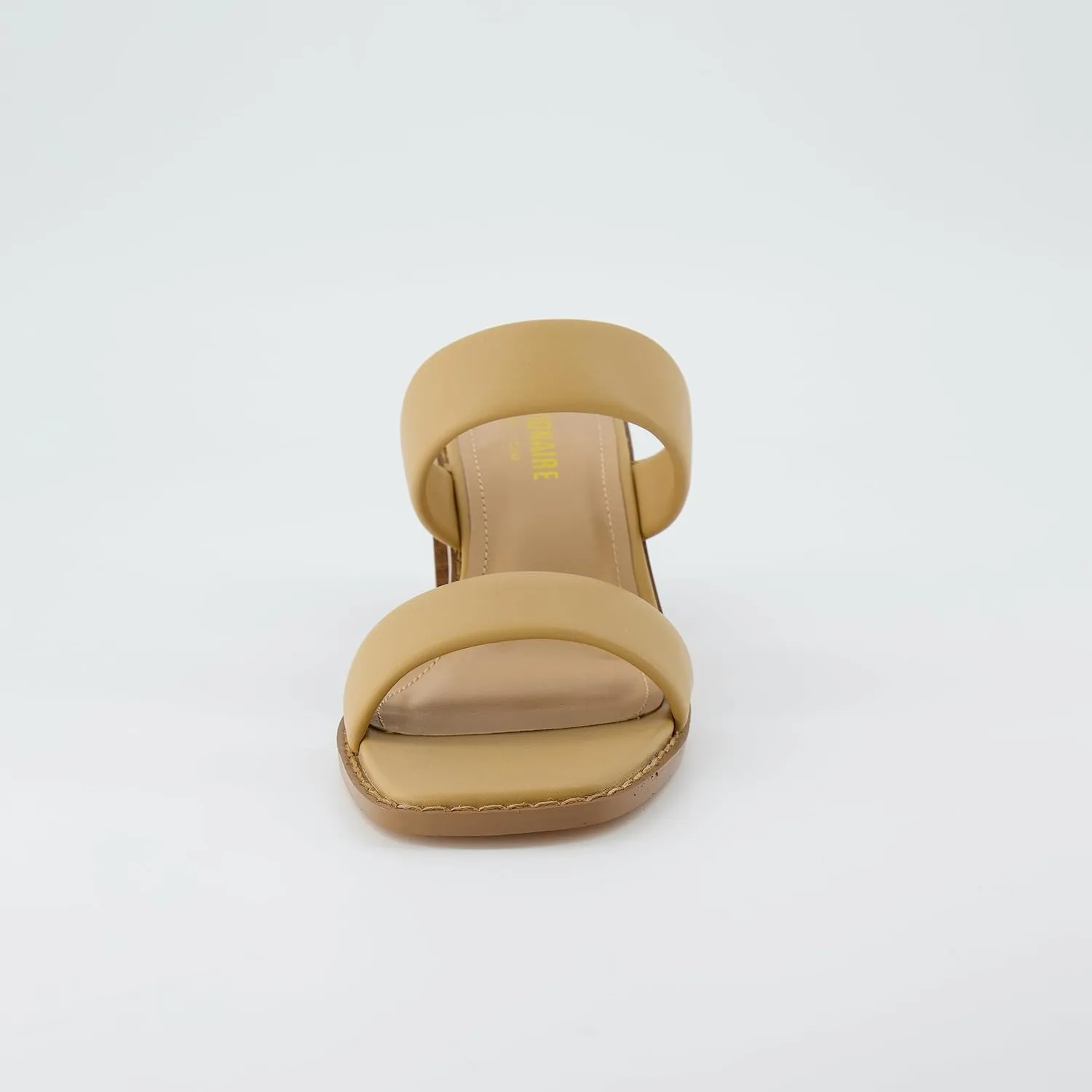 CUSHIONAIRE Women's Clever two band block heel sandal  Memory Foam, Wide Widths Available