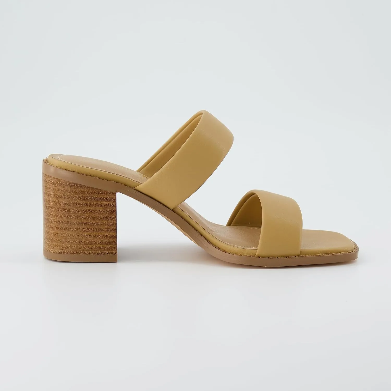 CUSHIONAIRE Women's Clever two band block heel sandal  Memory Foam, Wide Widths Available