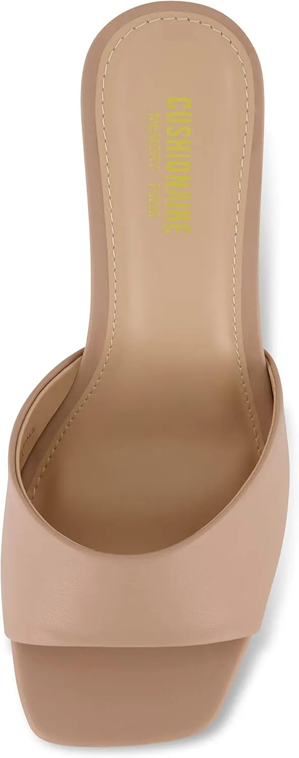 CUSHIONAIRE Women's Evie One Band Dress Sandal  Memory Foam And Wide Widths Available