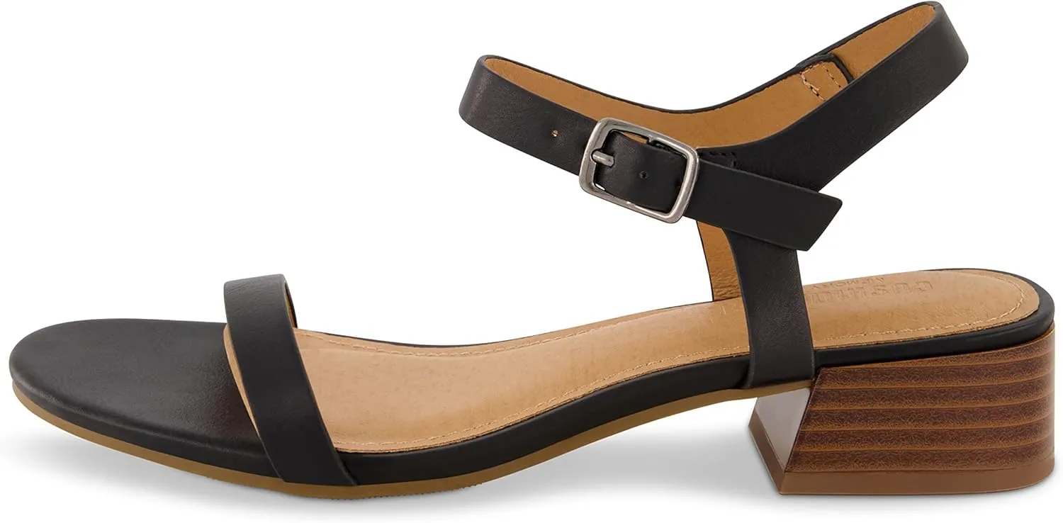 CUSHIONAIRE Women's Fontana one band block heel sandal  Memory Foam, Wide Widths Available