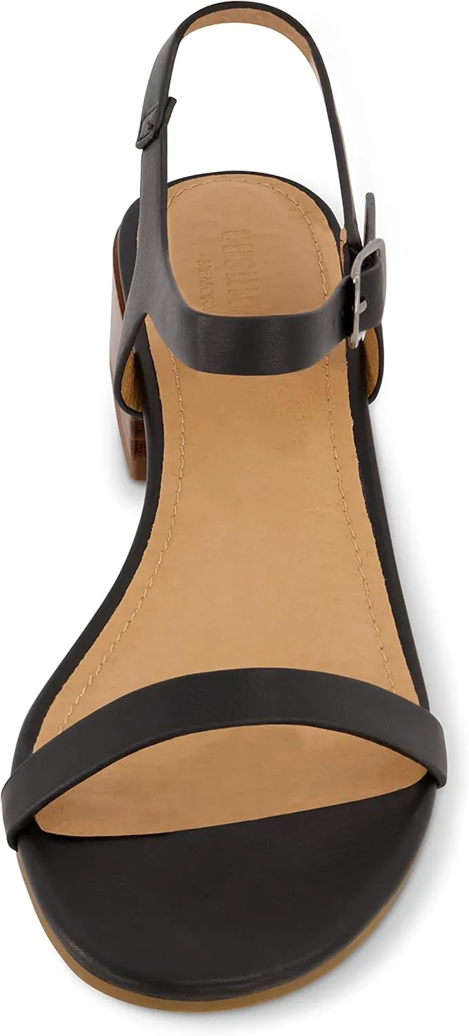 CUSHIONAIRE Women's Fontana one band block heel sandal  Memory Foam, Wide Widths Available