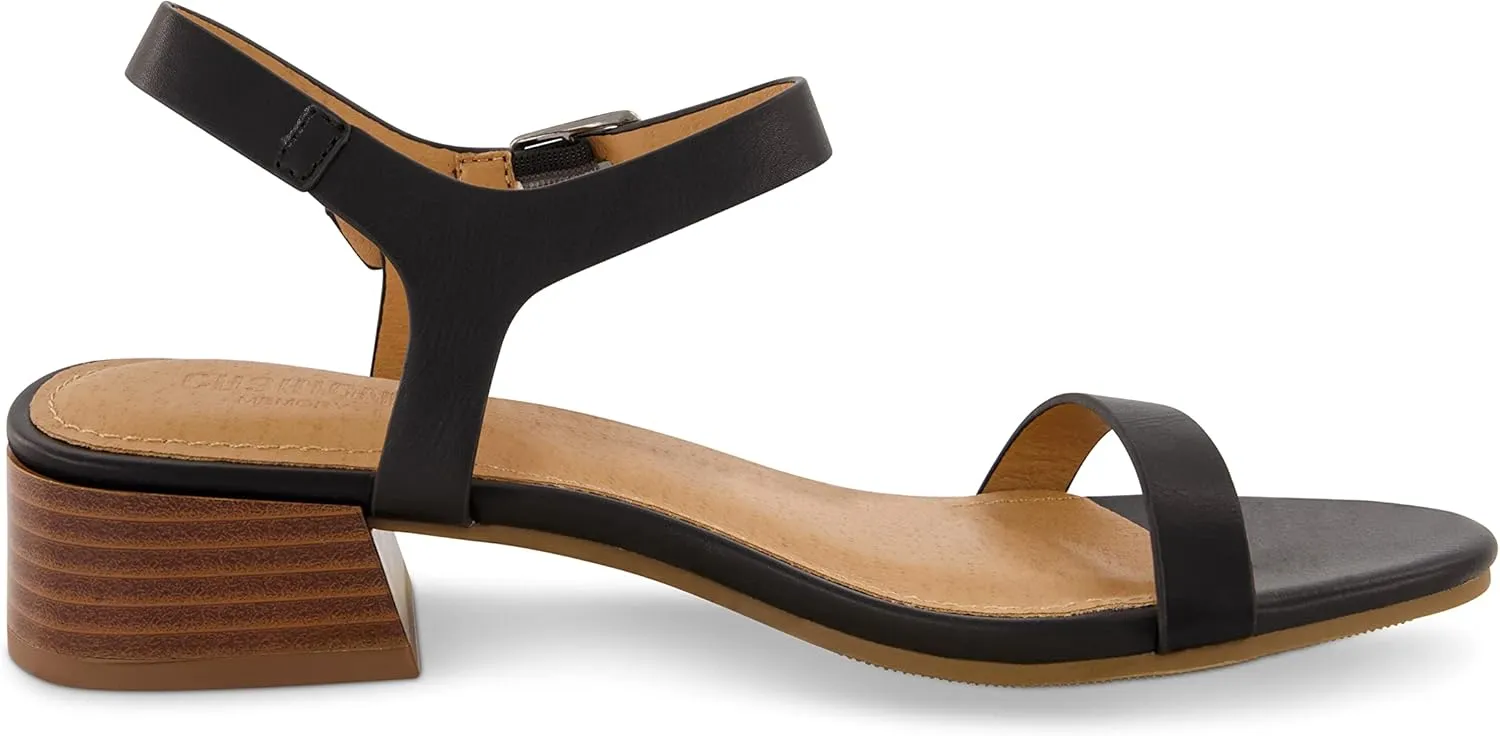 CUSHIONAIRE Women's Fontana one band block heel sandal  Memory Foam, Wide Widths Available
