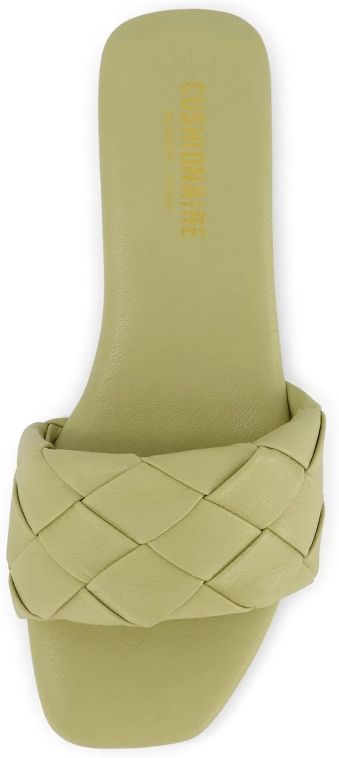 CUSHIONAIRE Women's Franca woven slide sandal  Memory Foam, Wide Widths Available