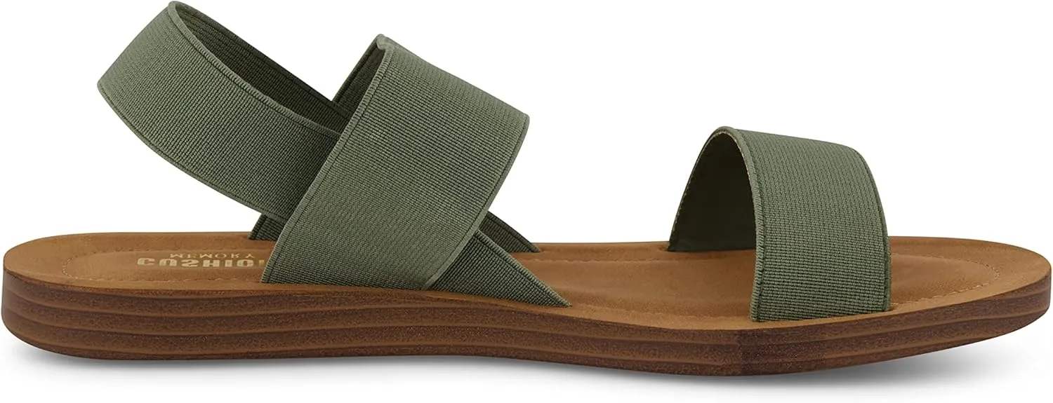 CUSHIONAIRE Women's Ina stretch sandal  Memory Foam