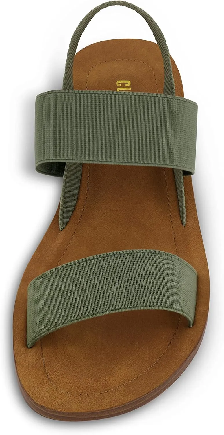 CUSHIONAIRE Women's Ina stretch sandal  Memory Foam