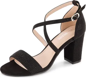 CUSHIONAIRE Women's Jewel rhinestone dress heel sandal with  Comfort Foam