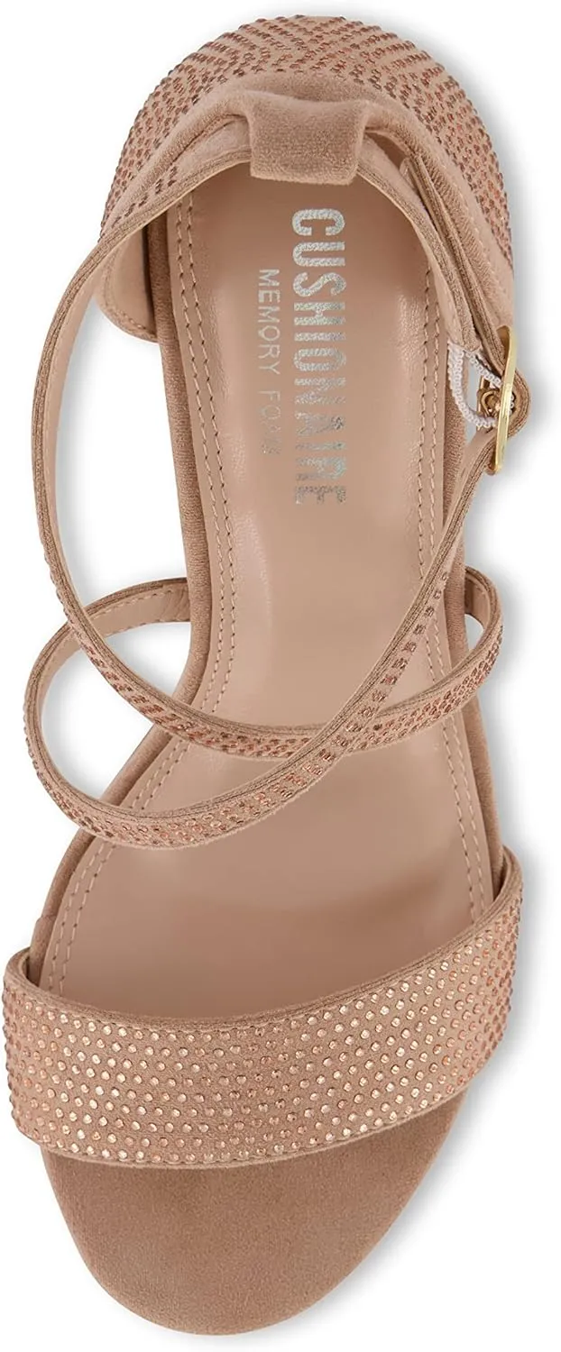 CUSHIONAIRE Women's Jewel rhinestone dress heel sandal with  Comfort Foam