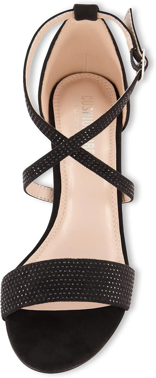 CUSHIONAIRE Women's Jewel rhinestone dress heel sandal with  Comfort Foam
