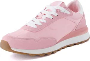 CUSHIONAIRE Women's Kicks lace up Nylon Sneaker  Comfort Foam, Wide Widths Available
