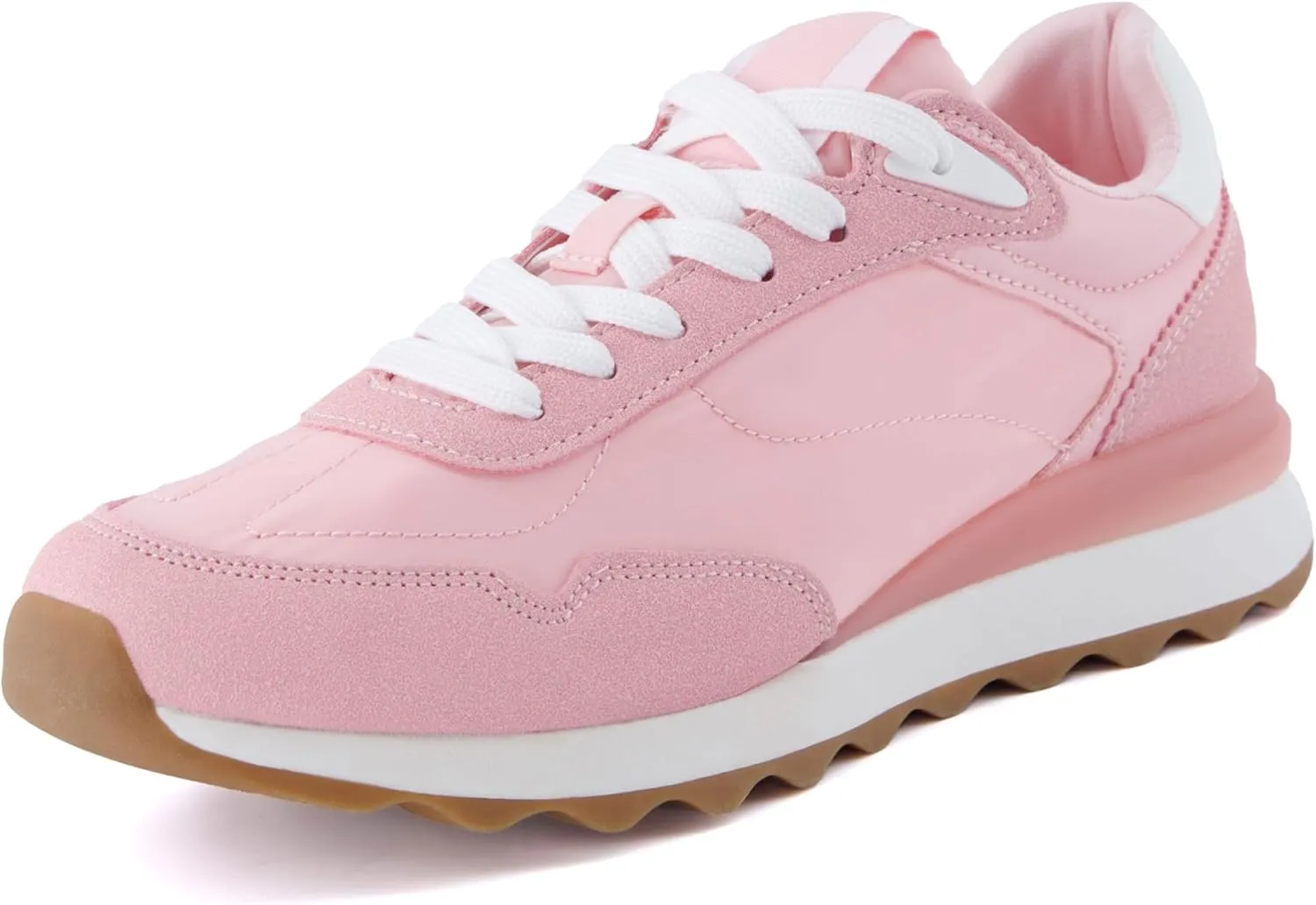 CUSHIONAIRE Women's Kicks lace up Nylon Sneaker  Comfort Foam, Wide Widths Available