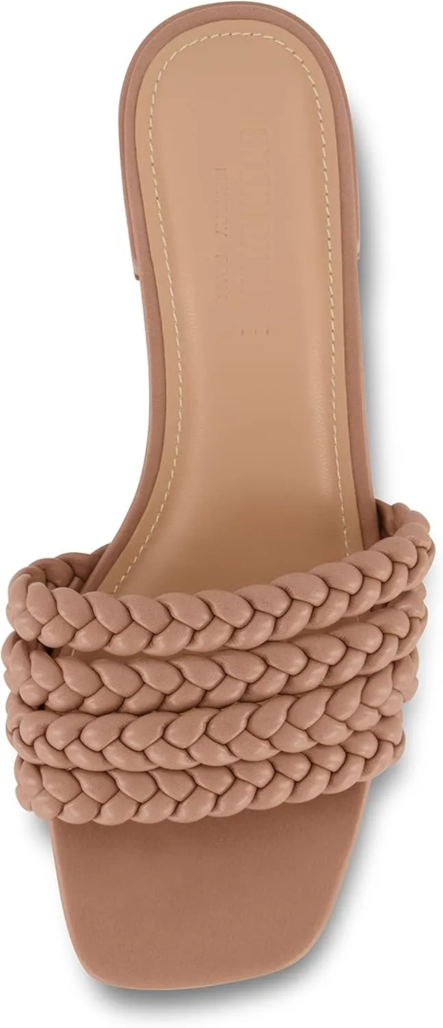CUSHIONAIRE Women's Neary braided low block heel sandal  Memory Foam and Wide Widths Available