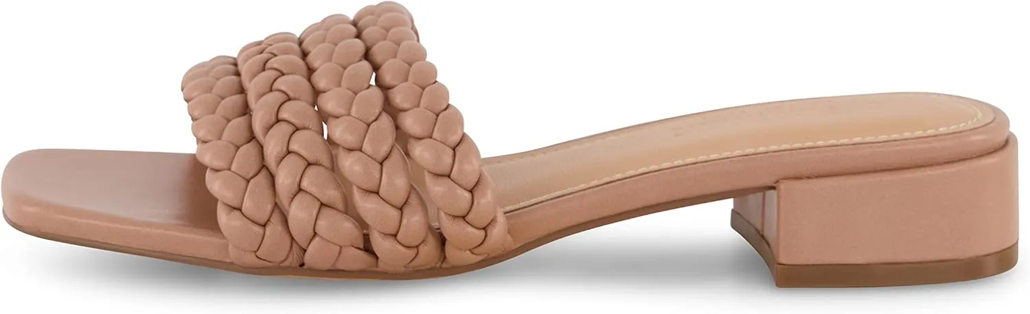 CUSHIONAIRE Women's Neary braided low block heel sandal  Memory Foam and Wide Widths Available