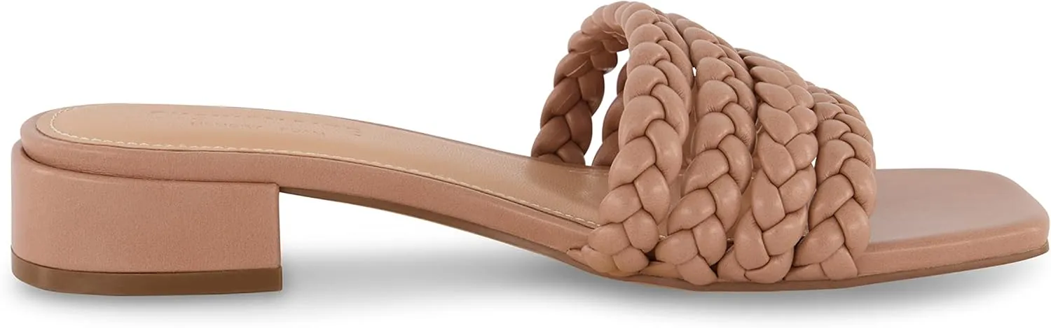 CUSHIONAIRE Women's Neary braided low block heel sandal  Memory Foam and Wide Widths Available