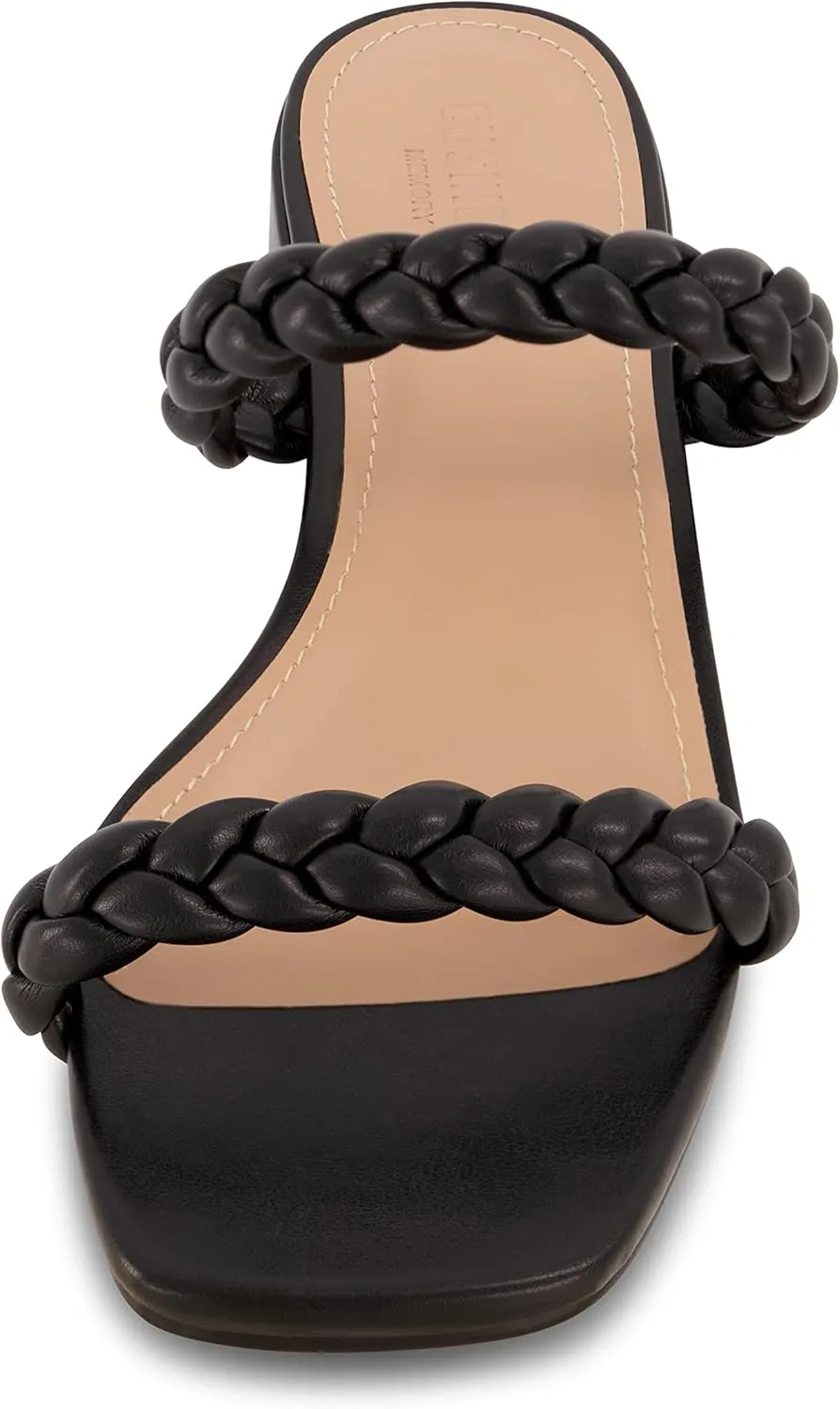 CUSHIONAIRE Women's Nestar Braided Low Block Heel Sandal  Memory Foam