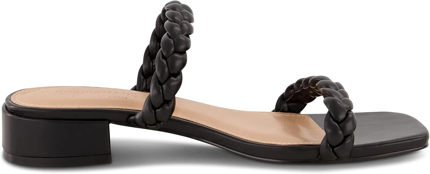 CUSHIONAIRE Women's Nestar Braided Low Block Heel Sandal  Memory Foam