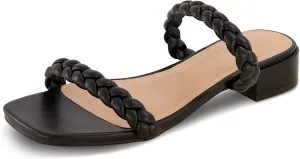 CUSHIONAIRE Women's Nestar Braided Low Block Heel Sandal  Memory Foam