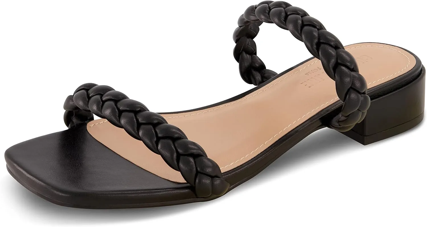 CUSHIONAIRE Women's Nestar Braided Low Block Heel Sandal  Memory Foam