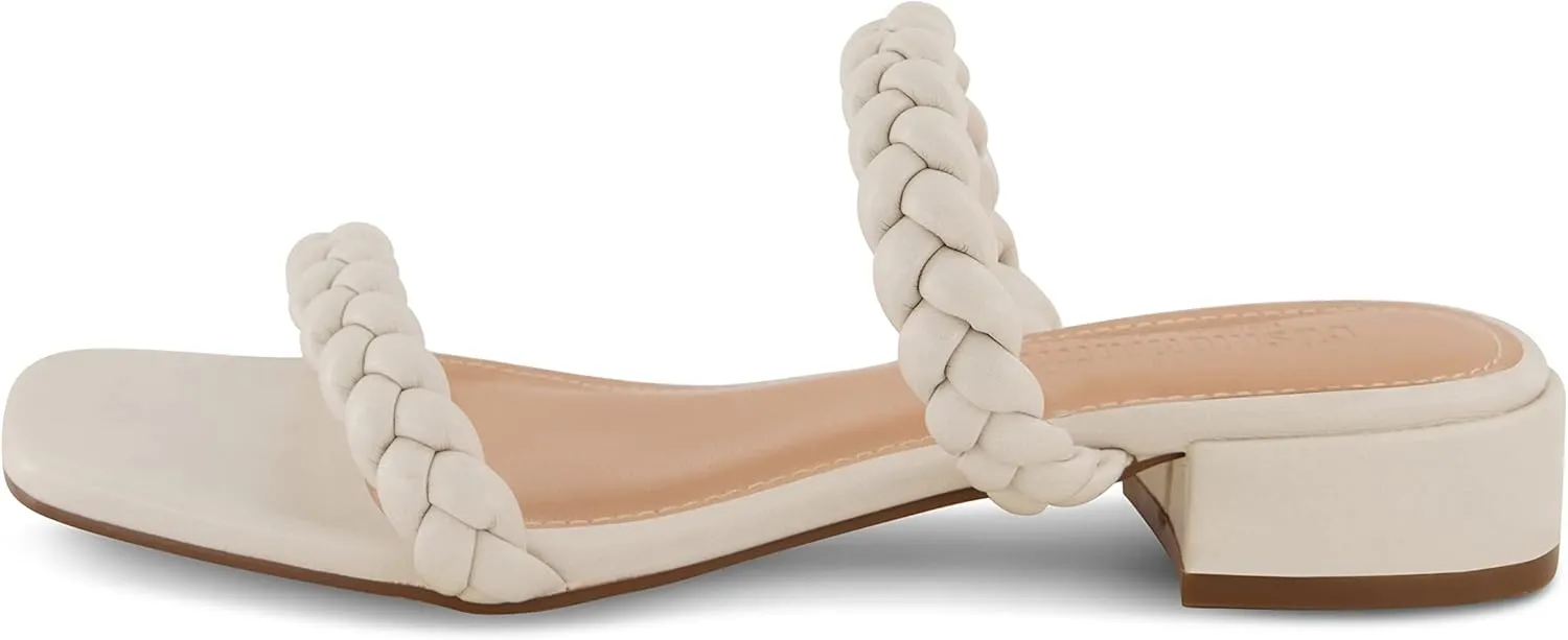 CUSHIONAIRE Women's Nestar Braided Low Block Heel Sandal  Memory Foam