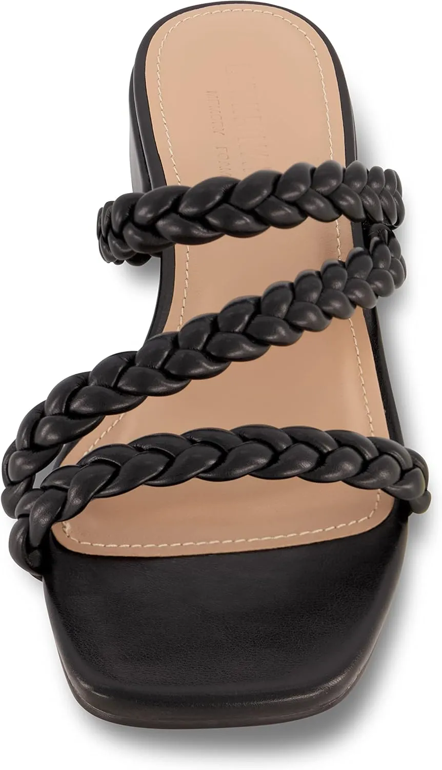 CUSHIONAIRE Women's Newton braided low block heel sandal  Memory Foam and Wide Widths Available
