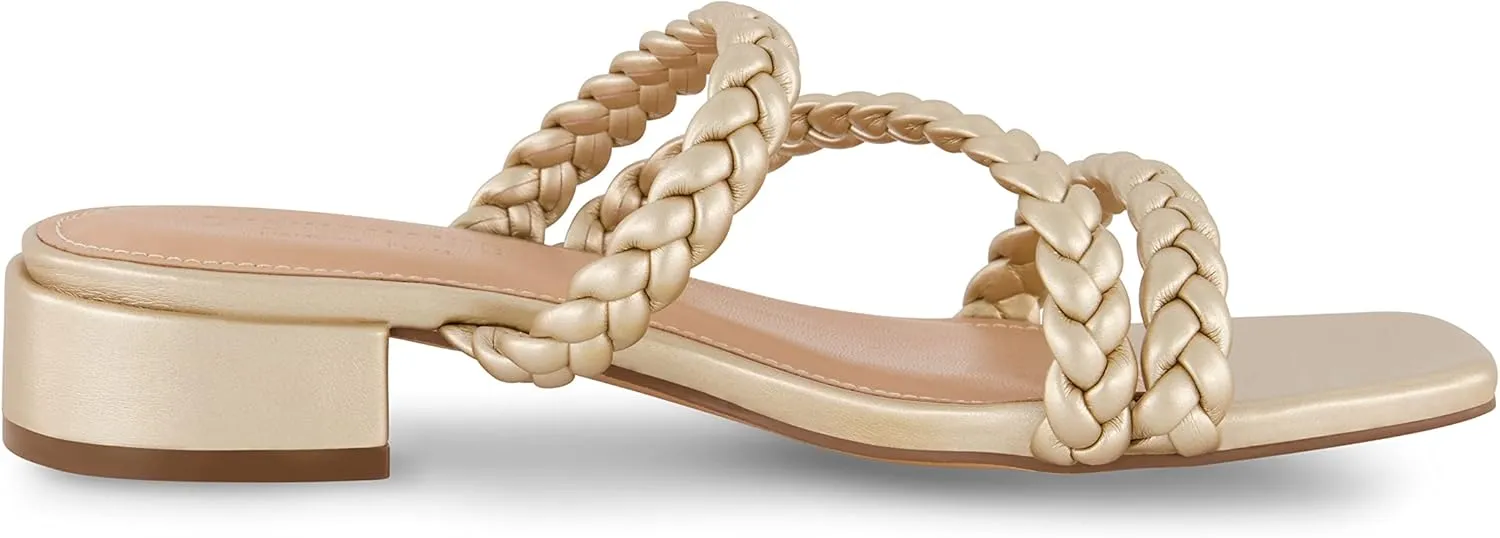 CUSHIONAIRE Women's Newton braided low block heel sandal  Memory Foam and Wide Widths Available