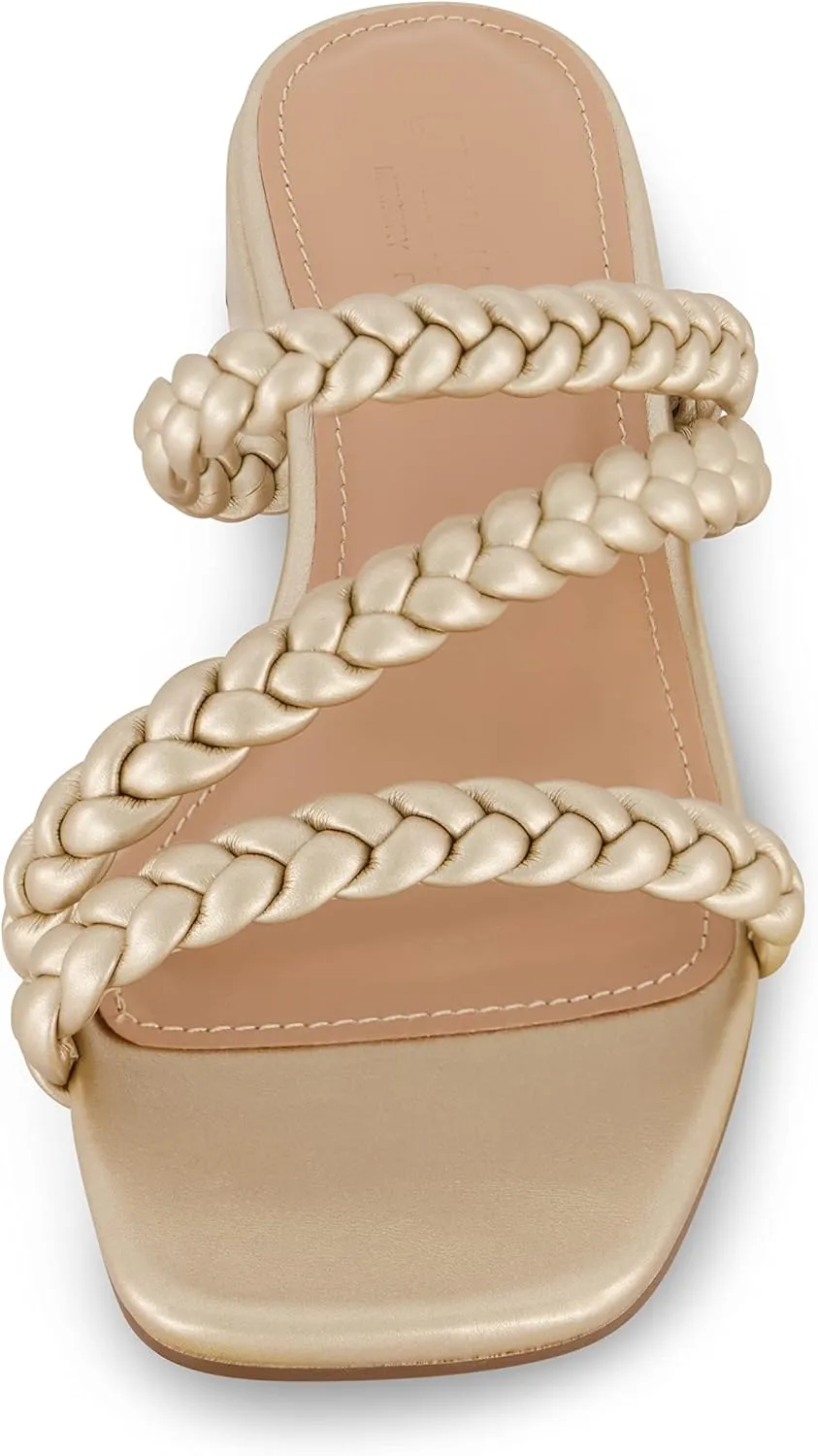 CUSHIONAIRE Women's Newton braided low block heel sandal  Memory Foam and Wide Widths Available
