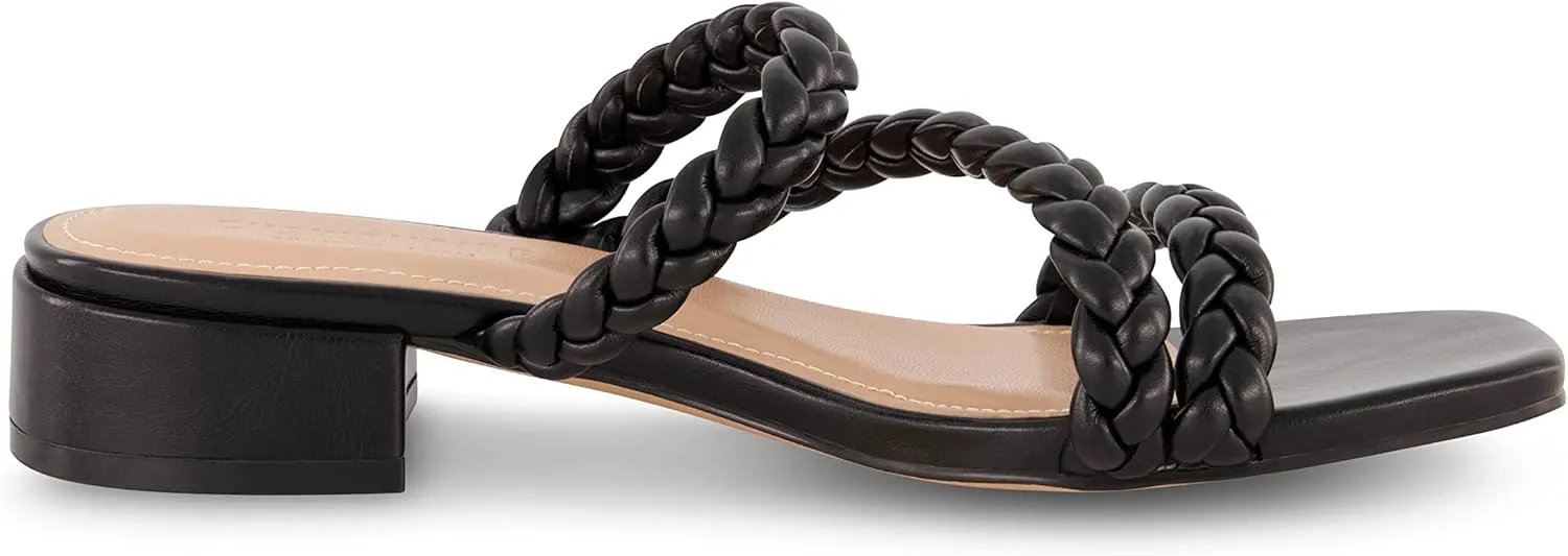CUSHIONAIRE Women's Newton braided low block heel sandal  Memory Foam and Wide Widths Available