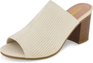 CUSHIONAIRE Women's Nima Knit Heel Sandal  Memory Foam, Wide Widths Available