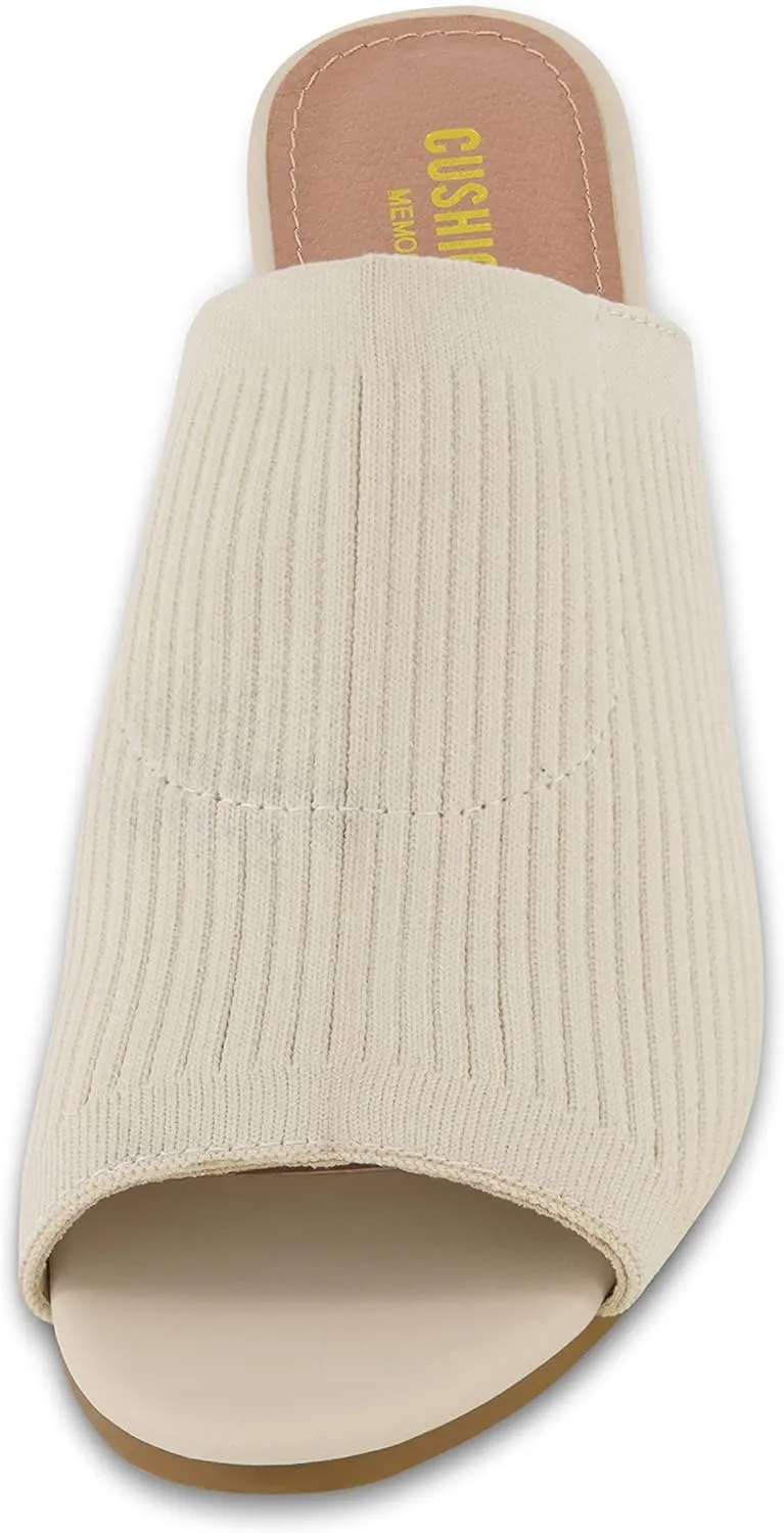 CUSHIONAIRE Women's Nima Knit Heel Sandal  Memory Foam, Wide Widths Available