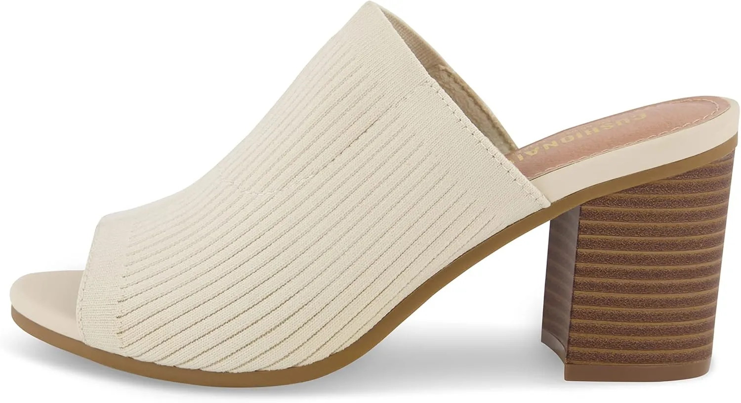 CUSHIONAIRE Women's Nima Knit Heel Sandal  Memory Foam, Wide Widths Available