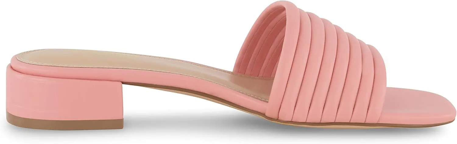 CUSHIONAIRE Women's Nino strappy low block heel slide sandal  Memory Foam and Wide Widths Available