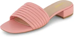 CUSHIONAIRE Women's Nino strappy low block heel slide sandal  Memory Foam and Wide Widths Available