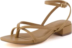 CUSHIONAIRE Women's Novella low block heel sandal  Memory Foam and Wide Widths Available
