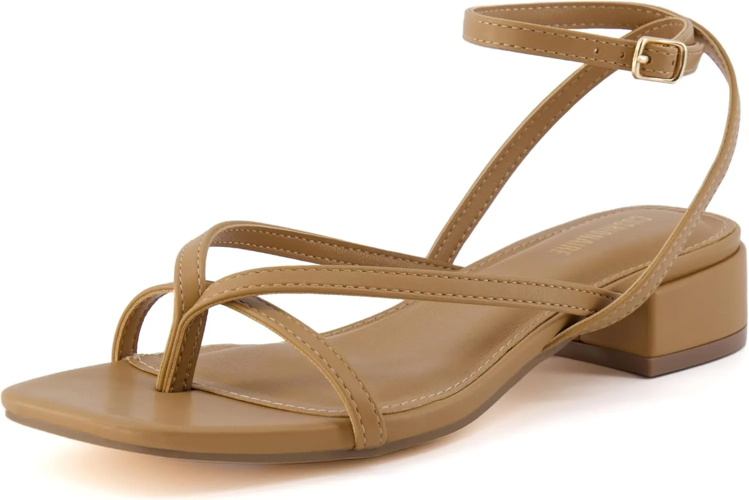 CUSHIONAIRE Women's Novella low block heel sandal  Memory Foam and Wide Widths Available
