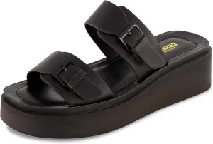 CUSHIONAIRE Women's Planet two buckle platform sandal with  Memory Foam