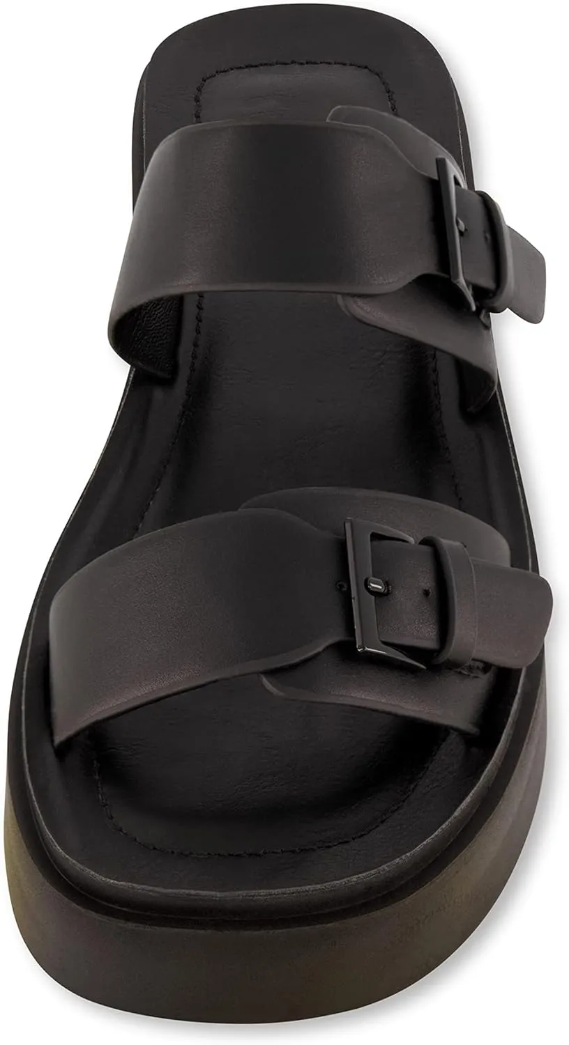 CUSHIONAIRE Women's Planet two buckle platform sandal with  Memory Foam