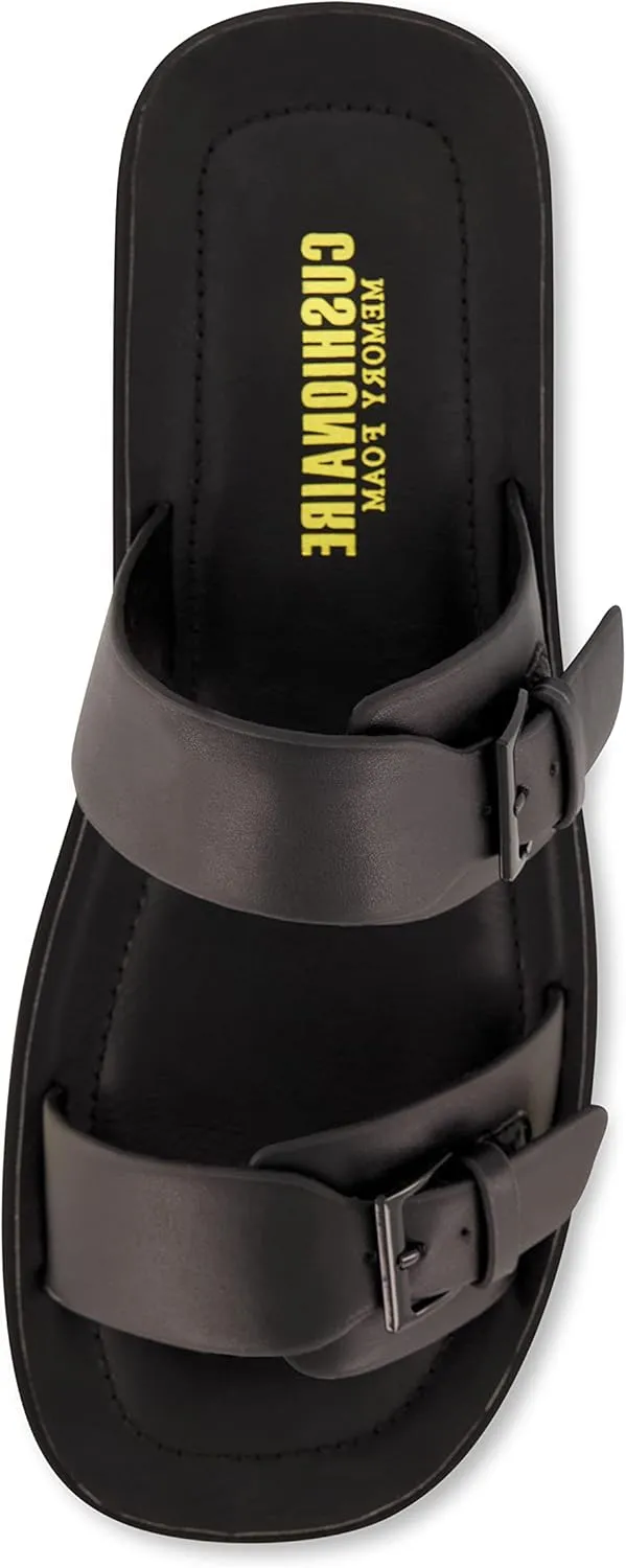 CUSHIONAIRE Women's Planet two buckle platform sandal with  Memory Foam