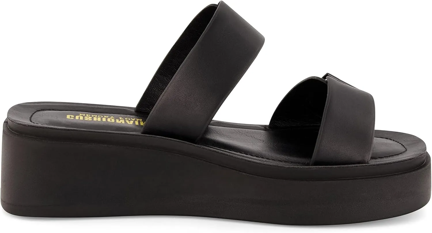 CUSHIONAIRE Women's Planet two buckle platform sandal with  Memory Foam