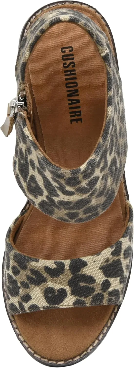 CUSHIONAIRE Women's Rosanna cut out sandal  Memory Foam and Wide Widths Available