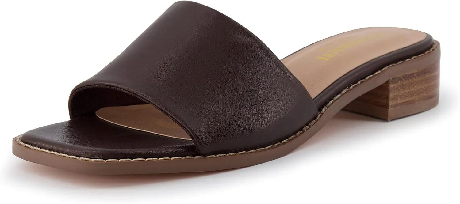 CUSHIONAIRE Women's Sage low block heel slide sandal  Memory Foam and Wide Widths Available