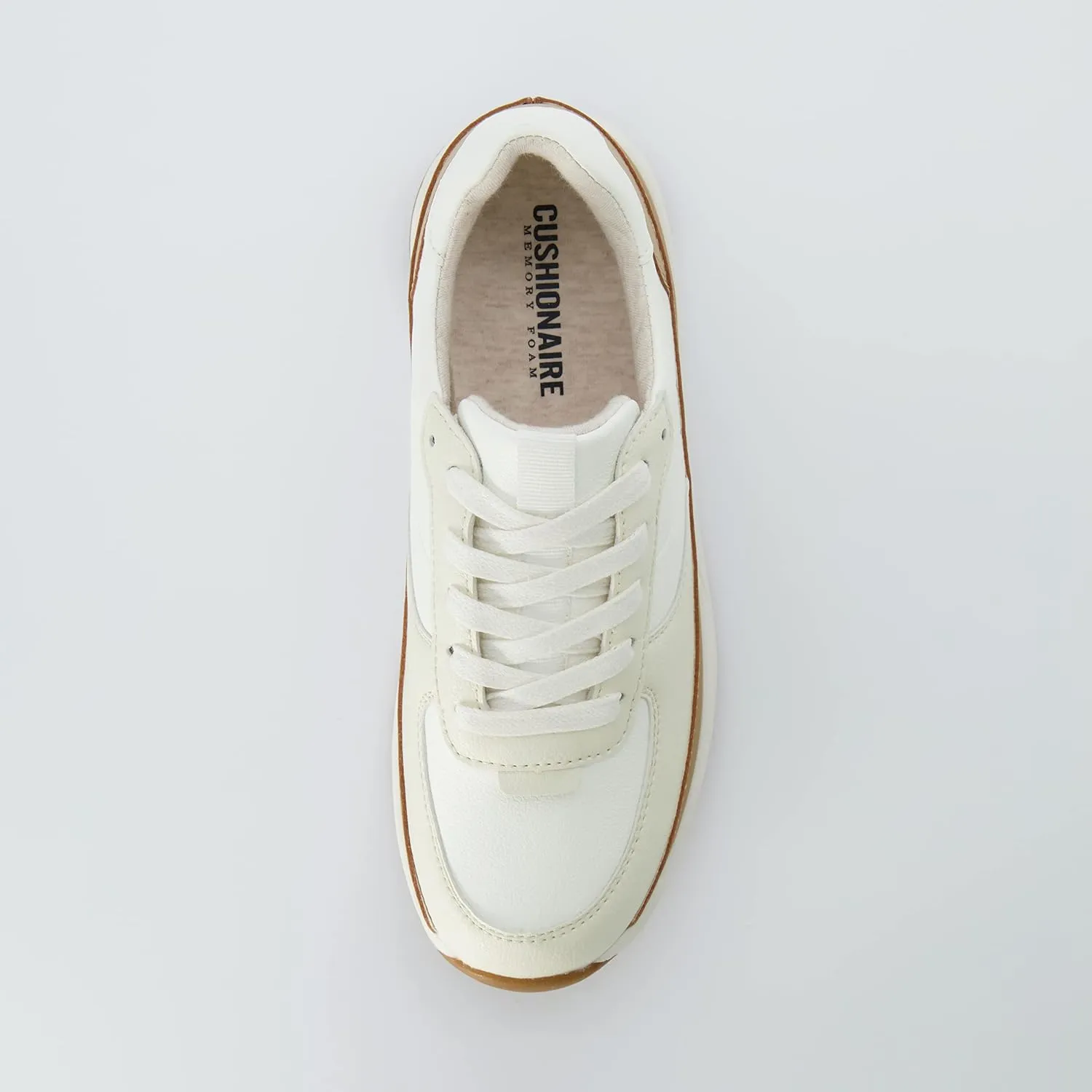 CUSHIONAIRE Women's Score lace up Sneaker  Comfort Foam, Wide Widths Available