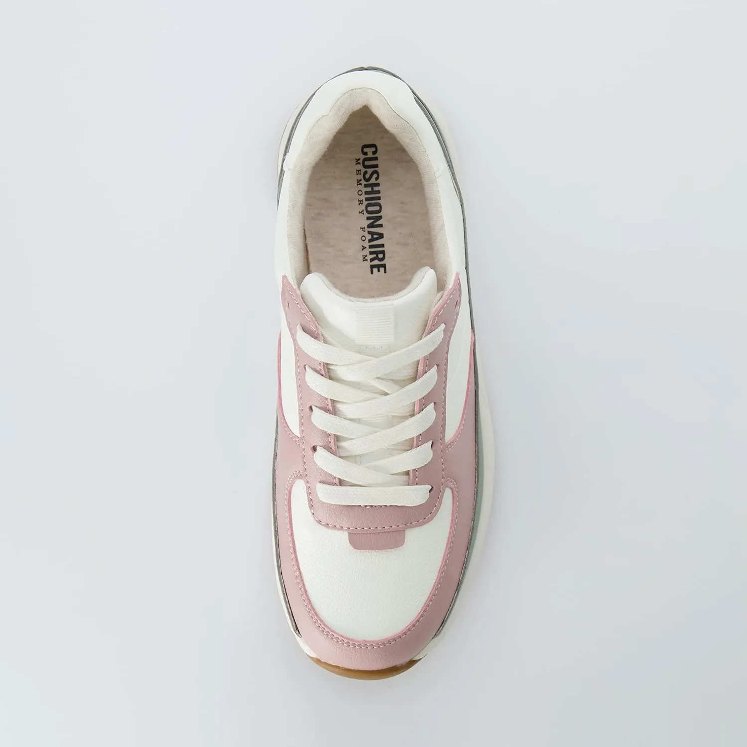 CUSHIONAIRE Women's Score lace up Sneaker  Comfort Foam, Wide Widths Available