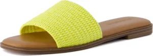 CUSHIONAIRE Women's Sesame raffia slide sandal  Memory Foam, Wide Widths Available